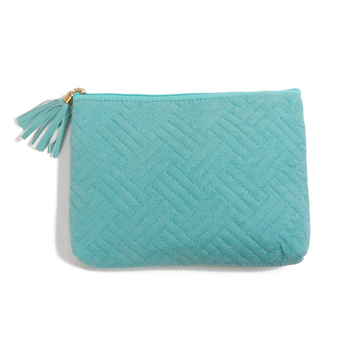 Tasseled Quilted Makeup Bag