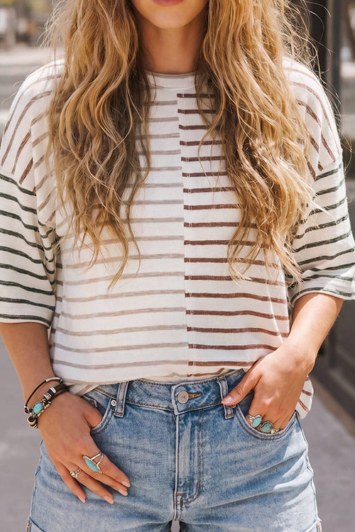 Breaking Out Color block 3/4 Shirt