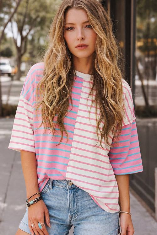 Breaking Out Color block 3/4 Shirt