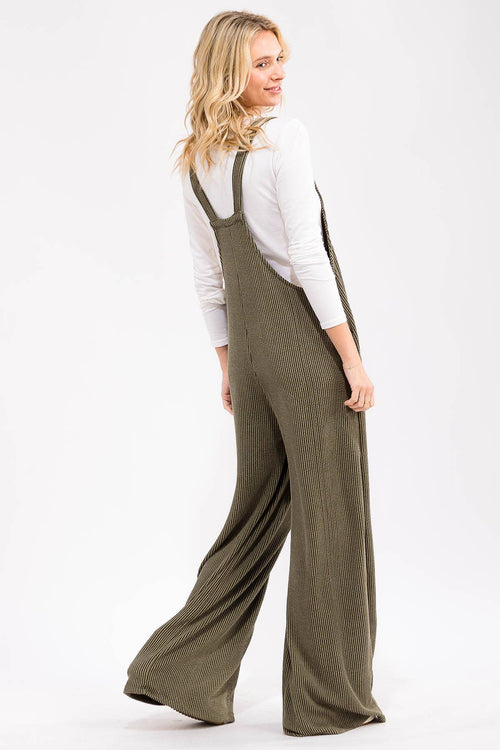 Ribbin’ it Up Wide Leg Overall Jumpsuit