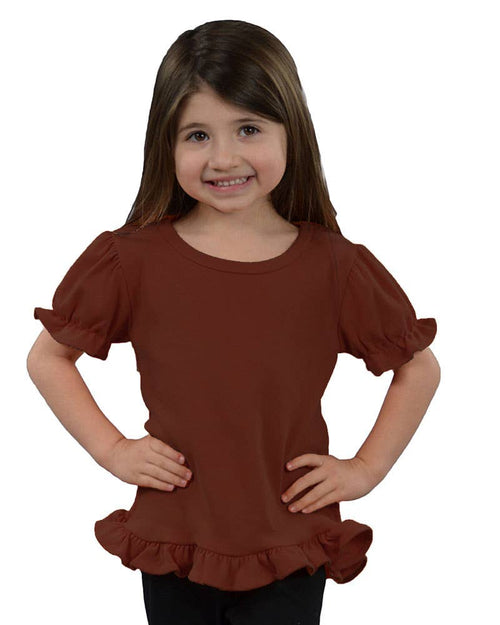 Infant Toddler Short Sleeve Girls Ruffle Top Frill