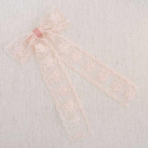 French Lace Sheer Bow Hair Clip