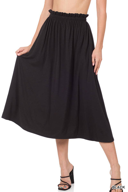 Lady Lou Paperbag Waist Midi Skirt