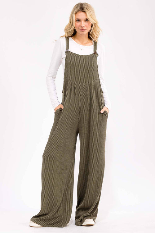 Ribbin’ it Up Wide Leg Overall Jumpsuit