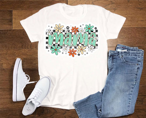 Checkered Mama Tee