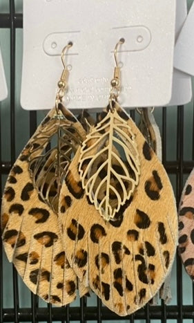 Leopard Leaf trendy earrings