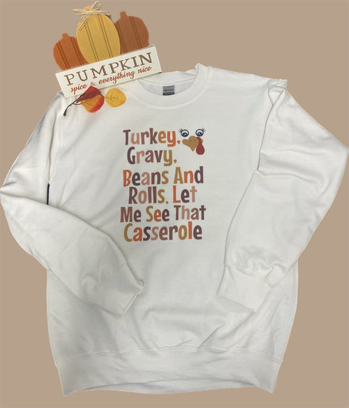 Turkey Gravy Casserole Sublimated Sweatshirt